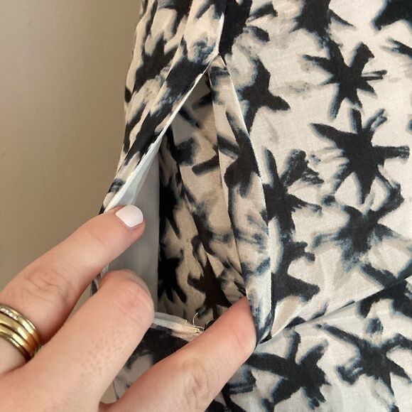 J. Crew Blue & White Batik Knotted Starfish Nautical Silk Blend Mini Dress Sz 0 - Picture 5 of 12